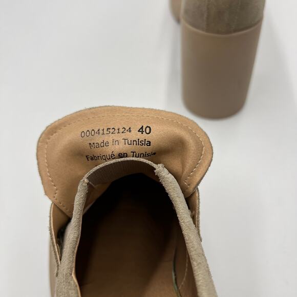 Free People Double Stacked Platform Loafers Tan Suede Horsebit Trim EU 40/US 10 - Picture 6 of 9